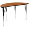 Flash Furniture 47.5 W, 48 L, 30.25 H, Chrome, Laminate, Particleboard, Plastic, Steel XU-GRP-16CH-A48-HCIRC-OAK-T-A-GG - alternate 5